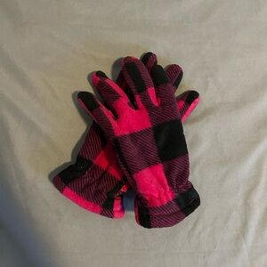 Thinsulate Pink and Black Plaid Gloves